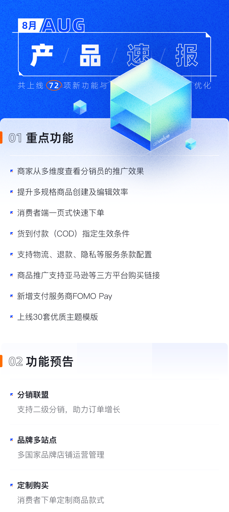 8月產(chǎn)品速報 |二級分銷、支持亞馬遜等平臺跳轉及72項功能優(yōu)化