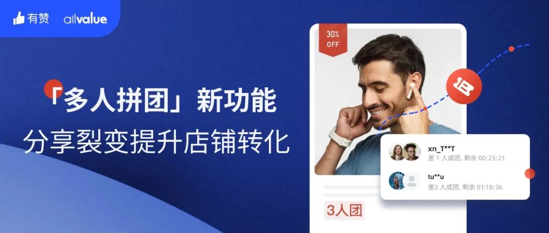 AllValue推出「多人拼團」功能，解鎖獨立站“裂變營銷”新玩法！